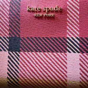 Kate Spade Pink and Black Plaid wallet.